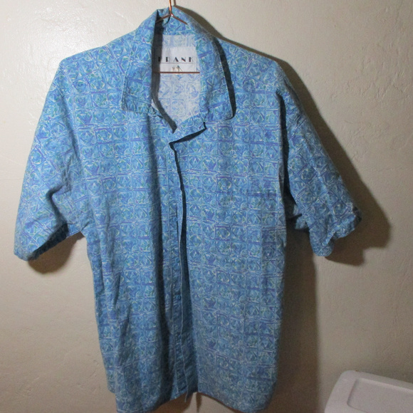 Frank button up Abstract crazy 90s Men's XL s/s - Picture 1 of 5